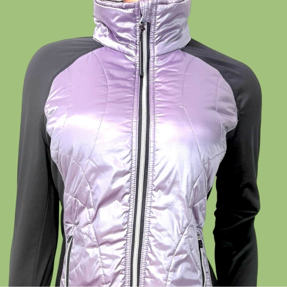 Calvin Klein Women’s M Tech Fleece Run Club Apres Ski Metallic Puffer Jacket - Picture 3 of 15